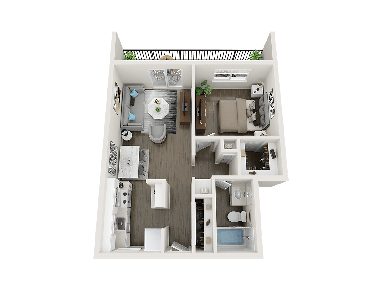 1 Bedroom 1 bathroom Floor Plan at Ella 1711 Apartments, Woodland